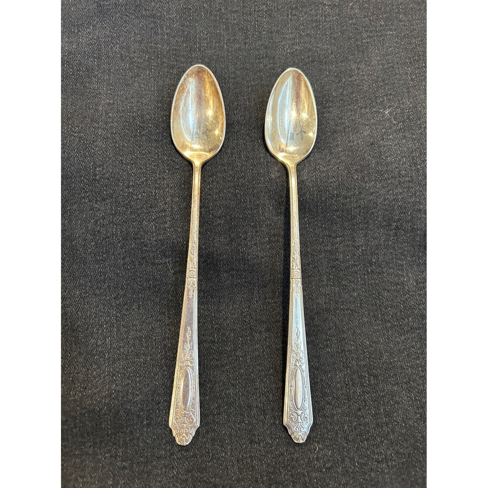 Vintage 1835 R Wallace silver plate pat 1925 Ornate‎ Silver
Spoons Set of 2
